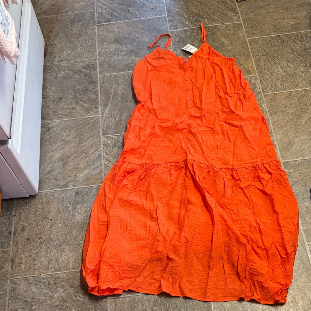 Vibrant Orange Maxi Dress